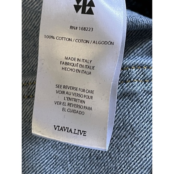 VIAVIA Made in Italy 100% Cotton Wide Leg Jeans Blue Size 25 - Picture 12 of 14